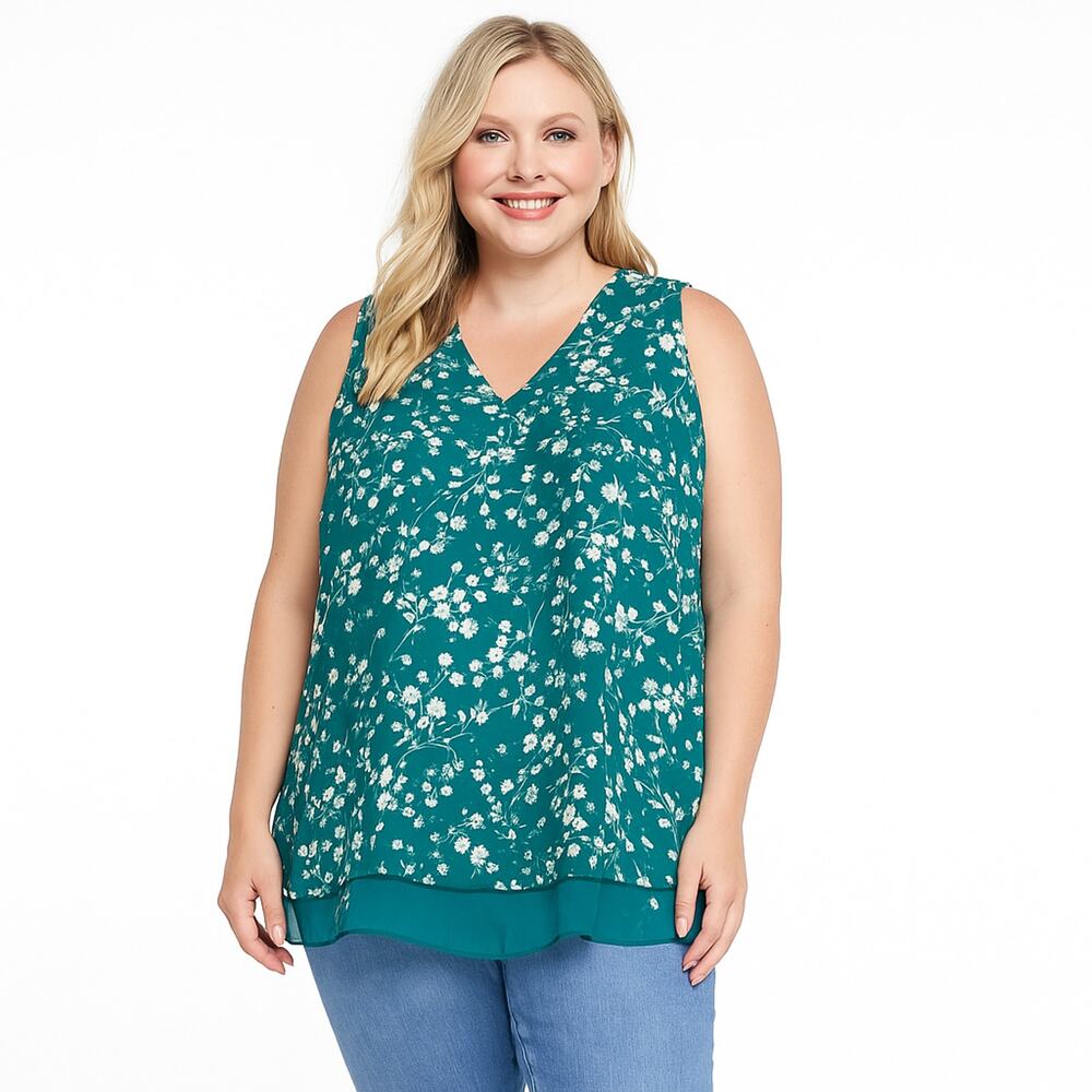 Cristina B Sleeveless Tunic Women’s Large -Spruce Cherry